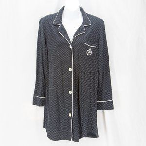 CHAPS Black & White Night Shirt Sleepwear Size M